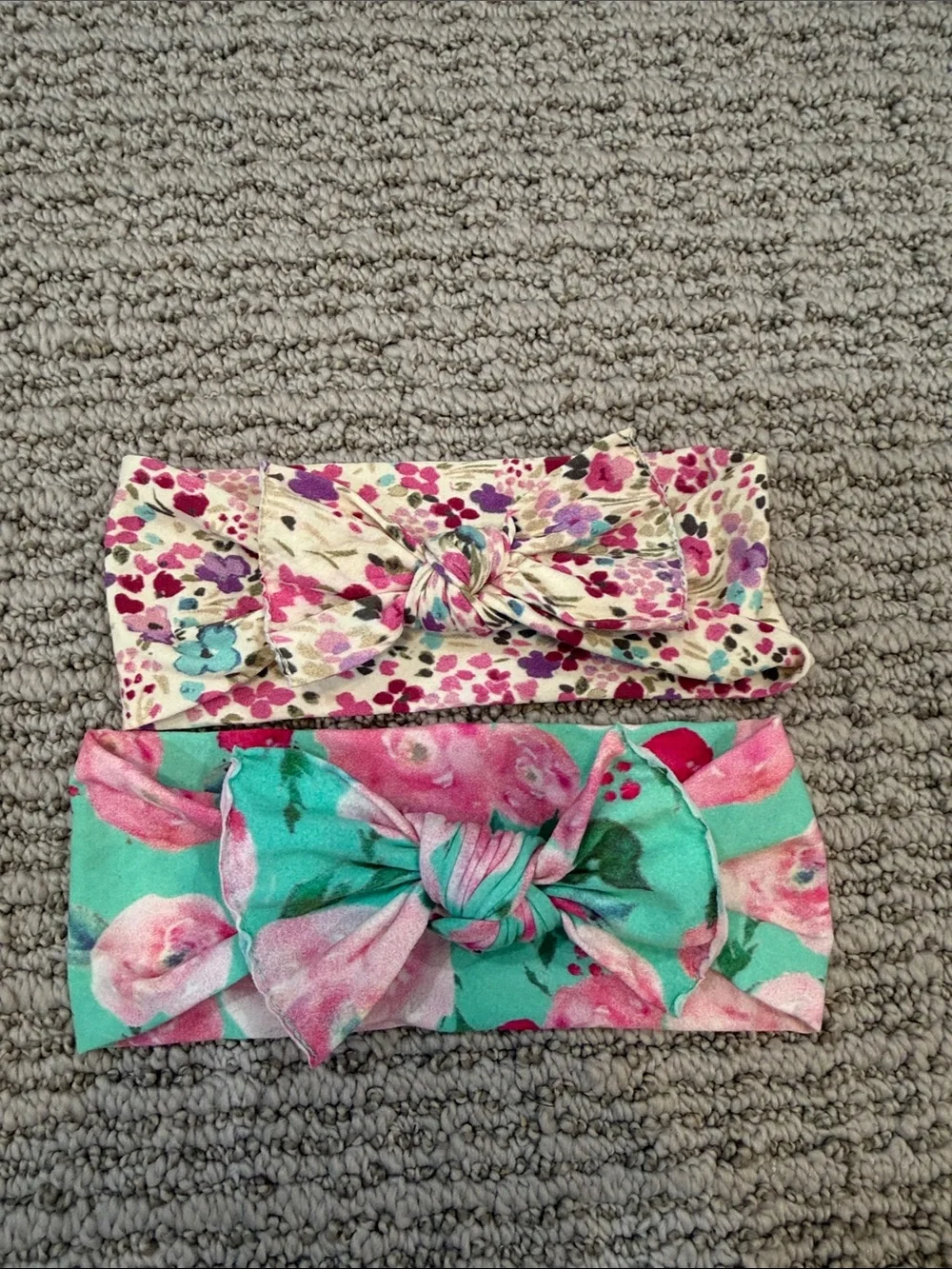 Floral Knot Headband Set in Pink, Teal & Cream - Kids